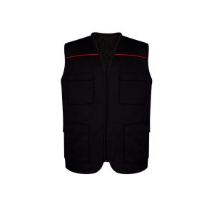 Gilet de travail noir avec des poches plaquées